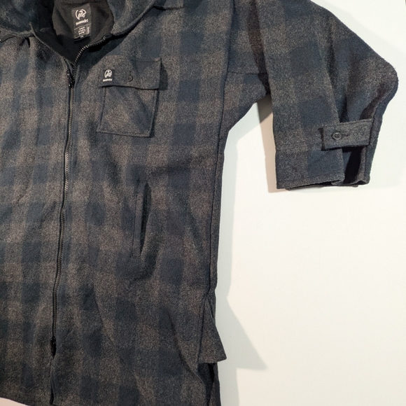 Swanndri Mosgiel Mens Wool Zip Front Bush Shirt/Coat Grey Blue - Picture 6 of 16